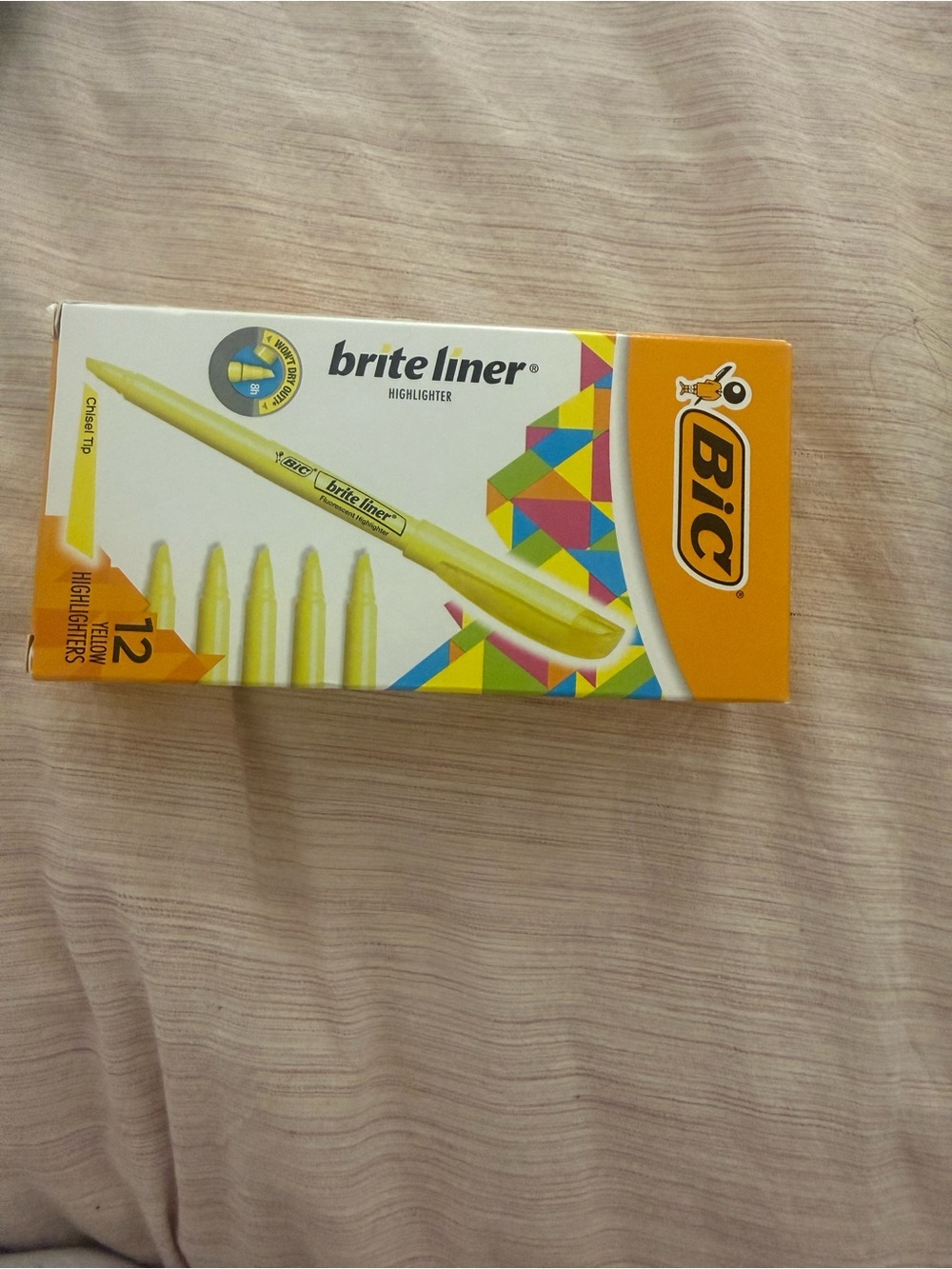 BIC Brite Liner Yellow Highlighters, Pack of 12